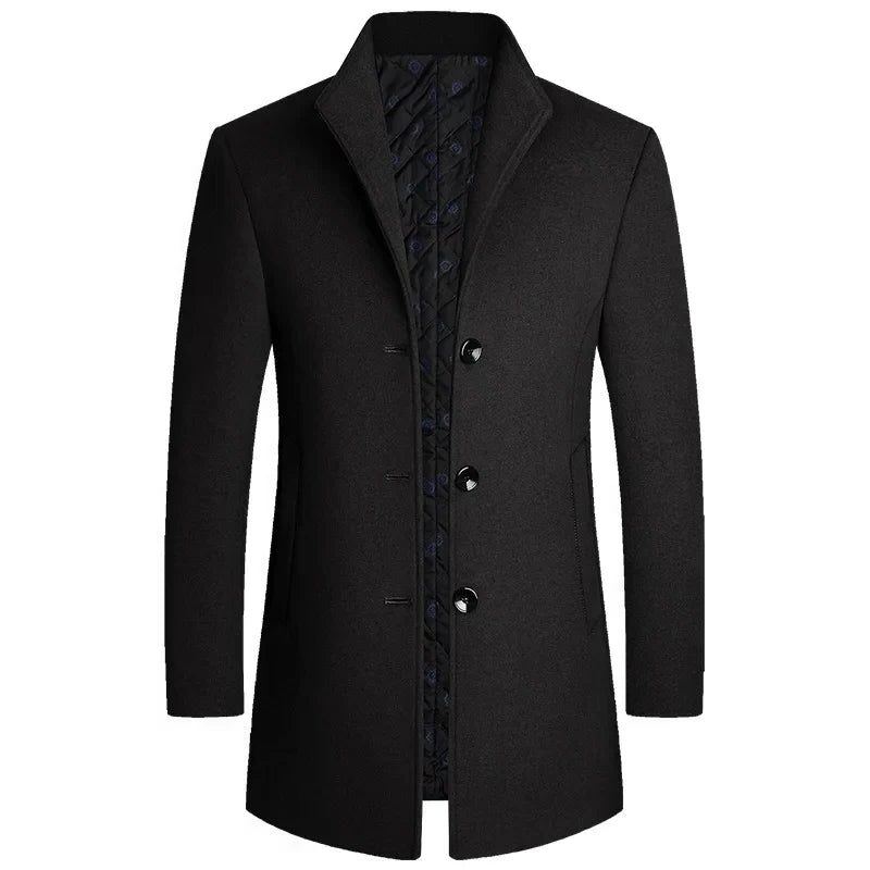 Men's Stand-Up Collar Wool Coat