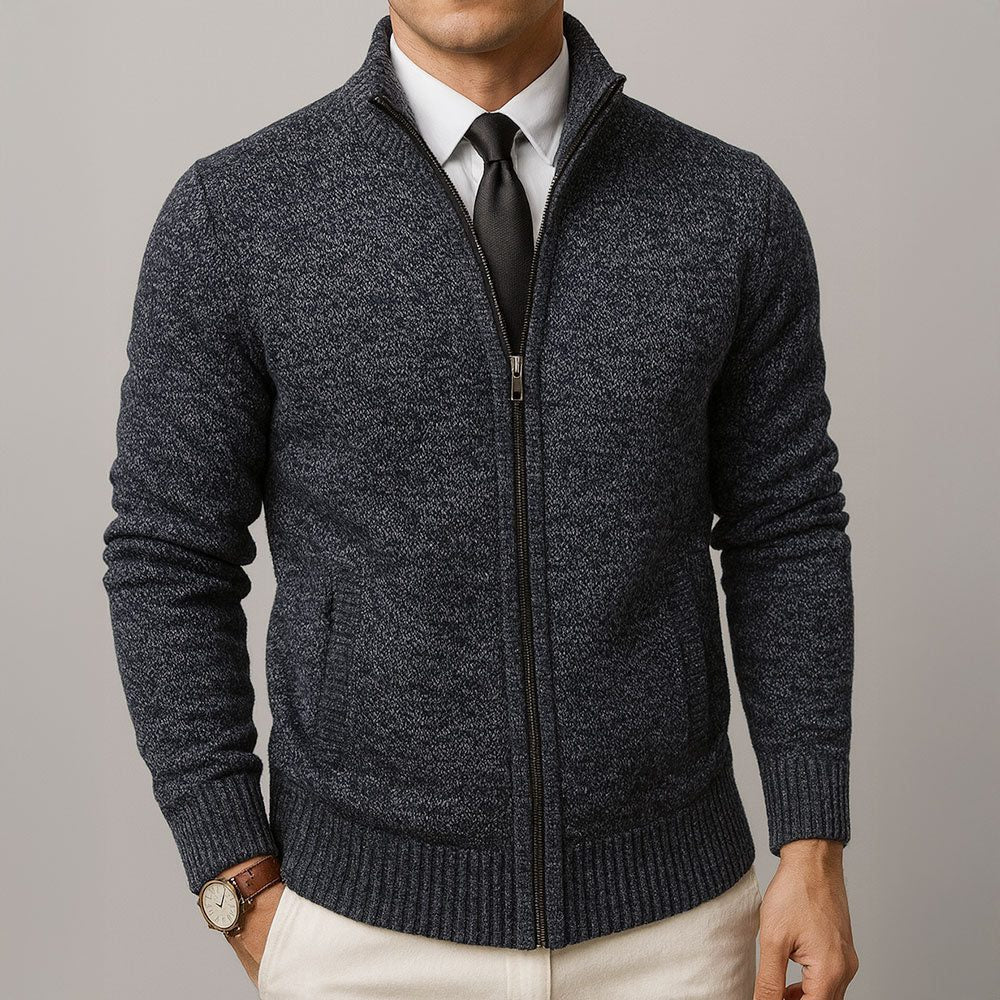 Men's Wool Zip-Up Cardigan