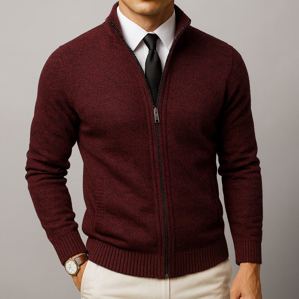 Men's Wool Zip-Up Cardigan