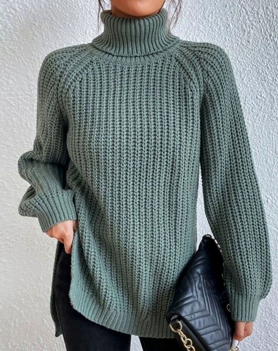Isabella | Women's Long Sleeve Classic Ribbed Turtleneck Sweater