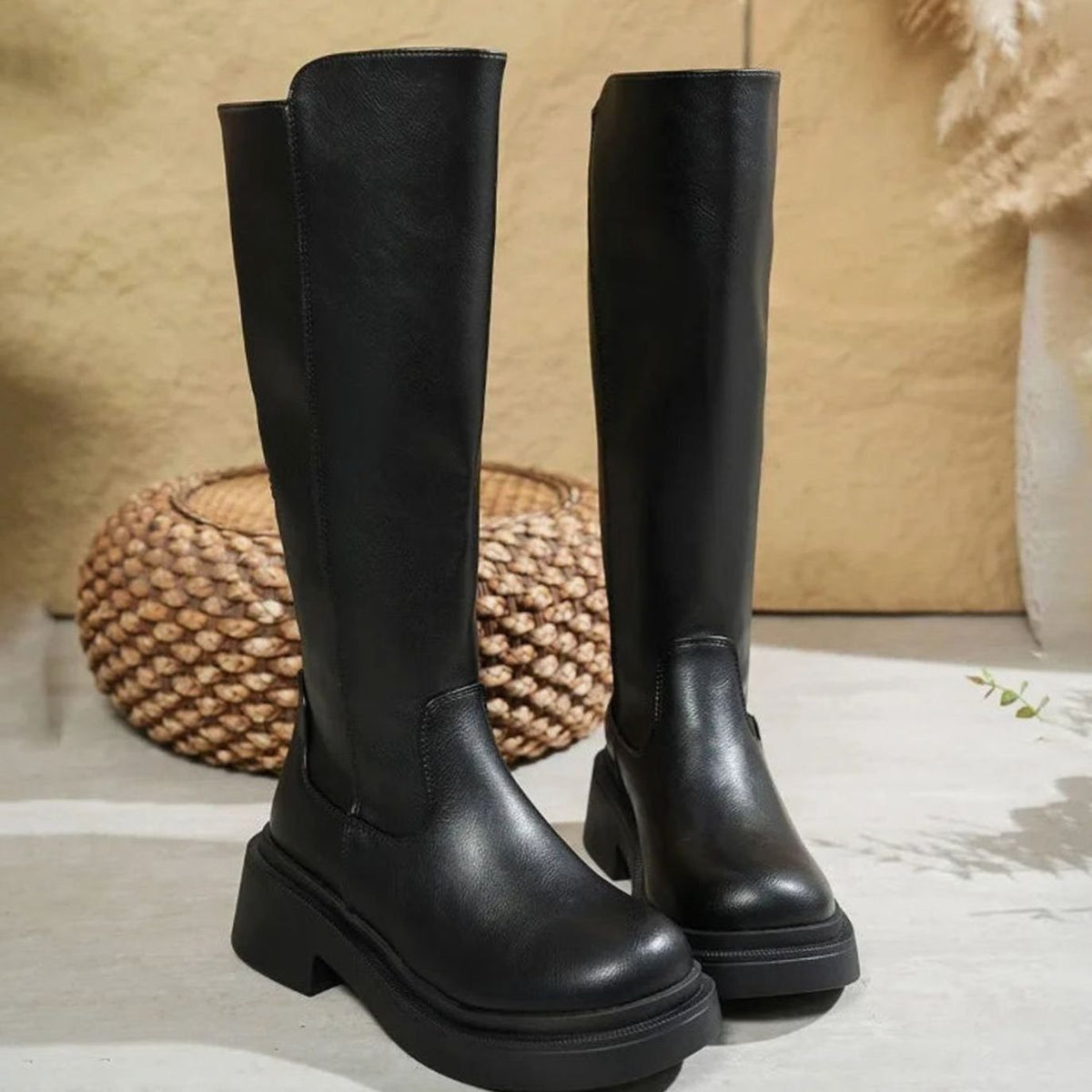 Women's Knee-High Boots | Stylish Block Heel & Chic Design