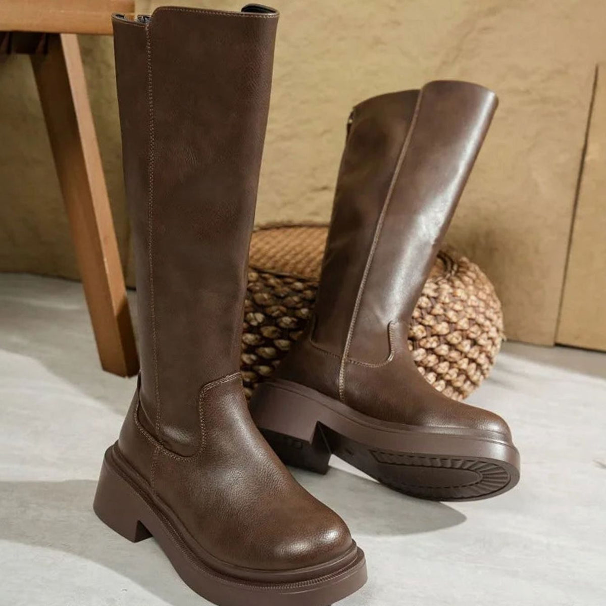 Women's Knee-High Boots | Stylish Block Heel & Chic Design