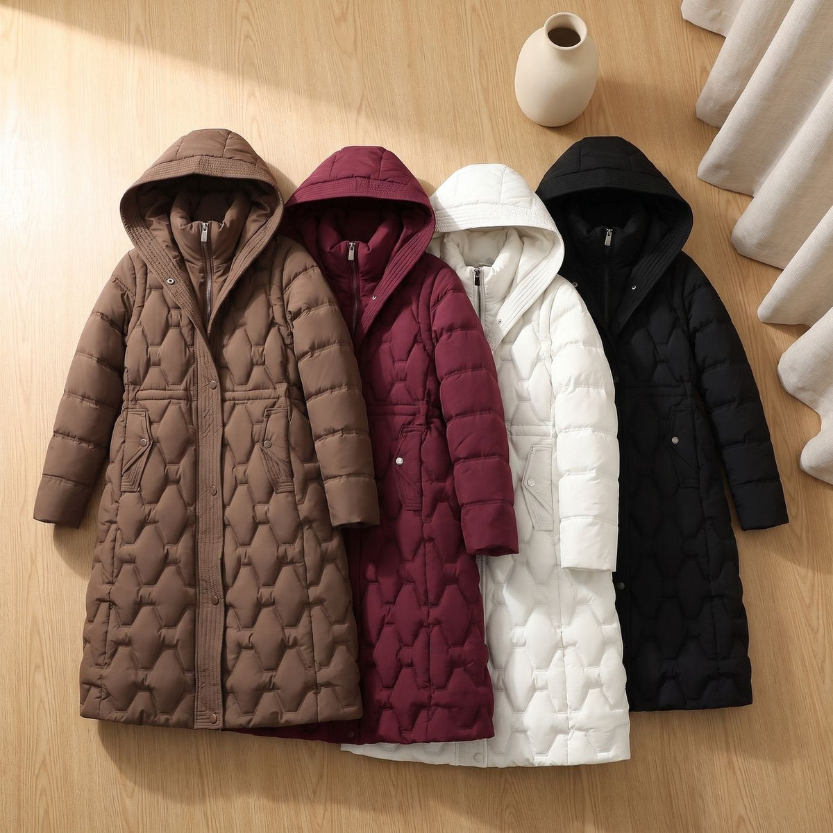 Penelope | Women's Quilted Longline Hooded Winter Parka