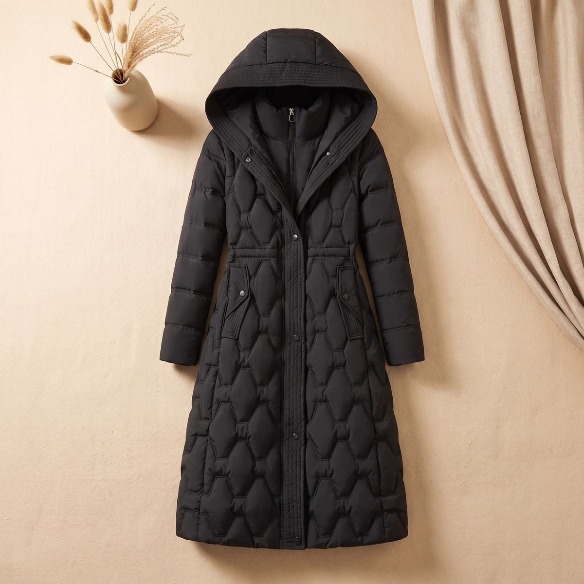 Penelope | Women's Quilted Longline Hooded Winter Parka