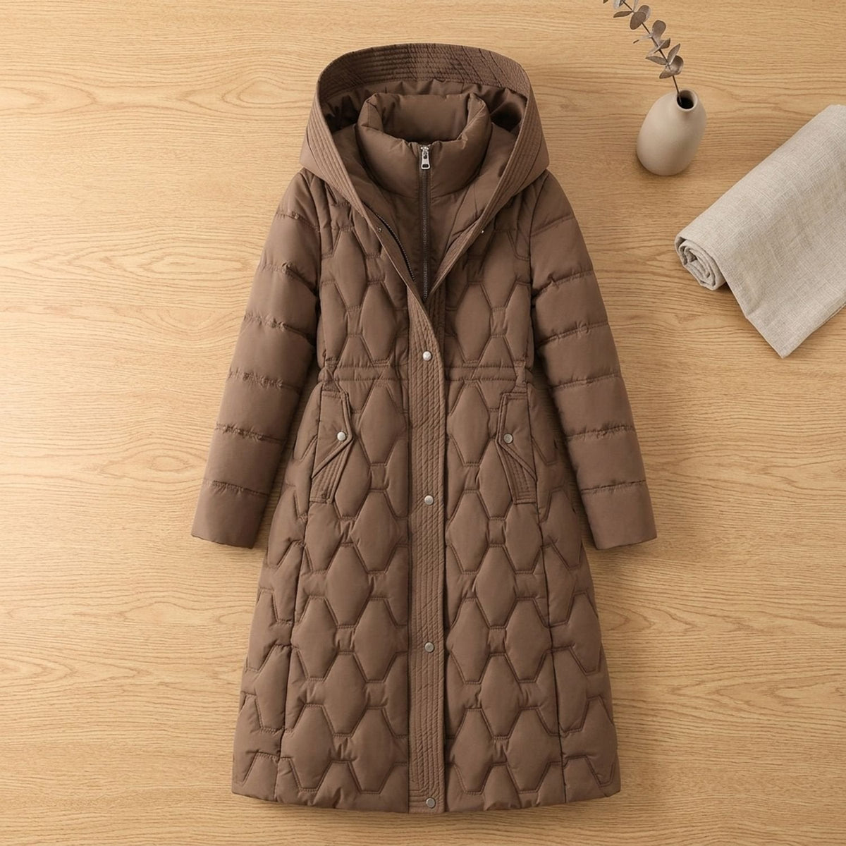 Penelope | Women's Quilted Longline Hooded Winter Parka