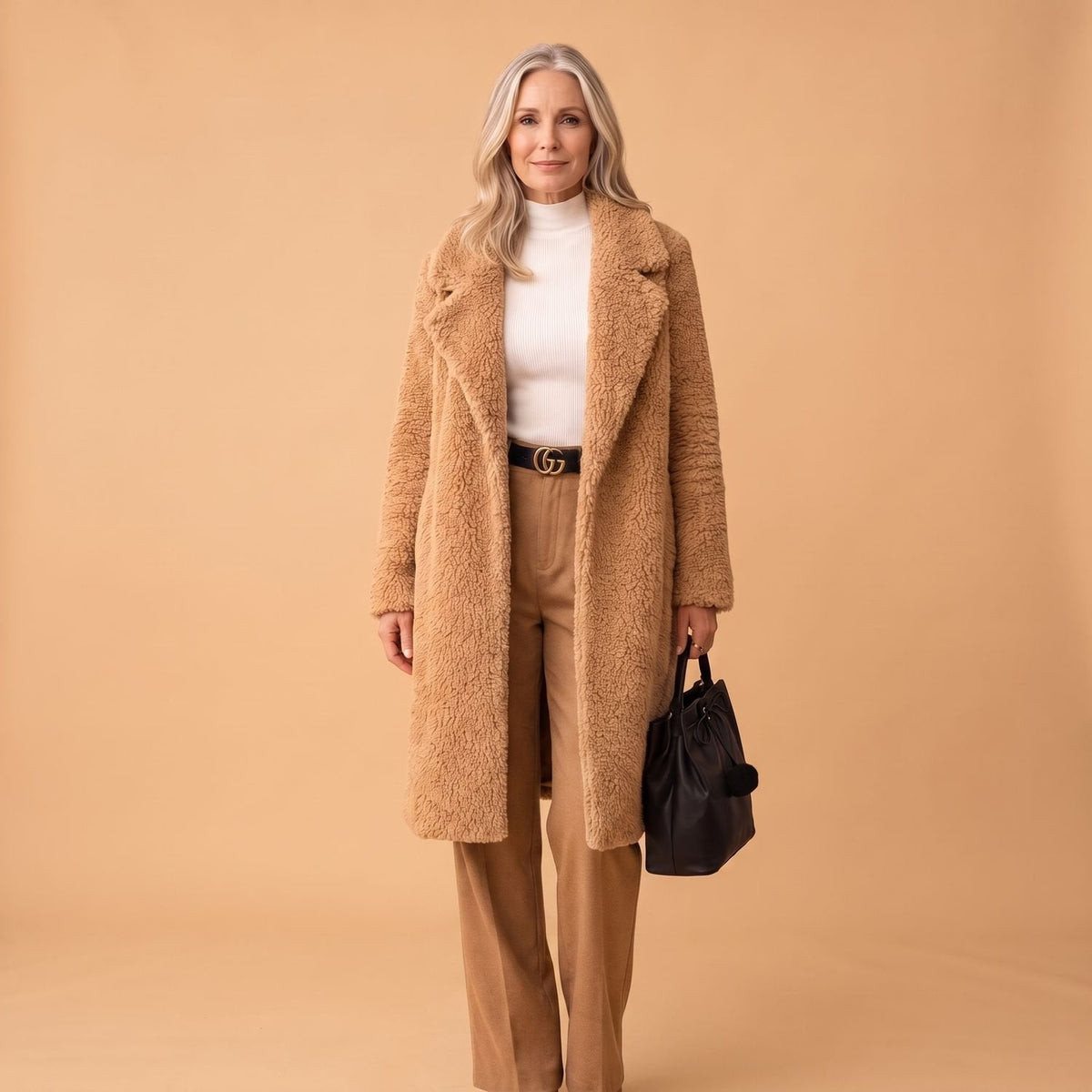 Madison | Women's Cozy Longline Relaxed-Fit Sherpa Teddy Winter Coat