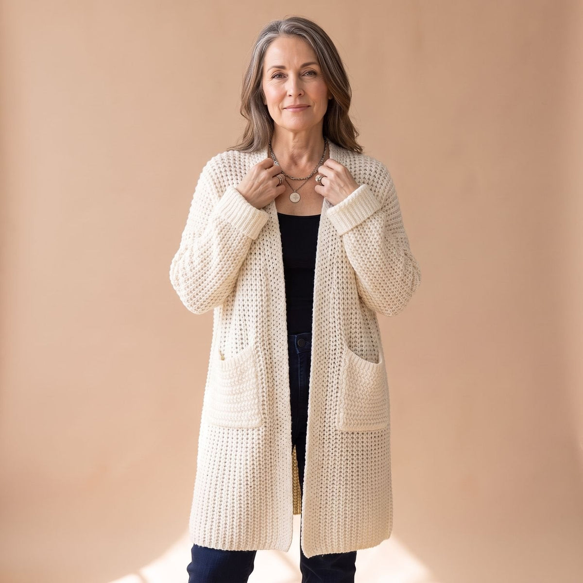 Sophia | Women's Chunky Knit Oversized Open-Front Cardigan