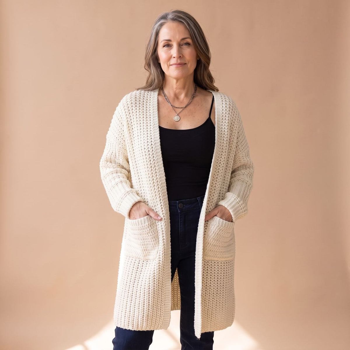 Sophia | Women's Chunky Knit Oversized Open-Front Cardigan