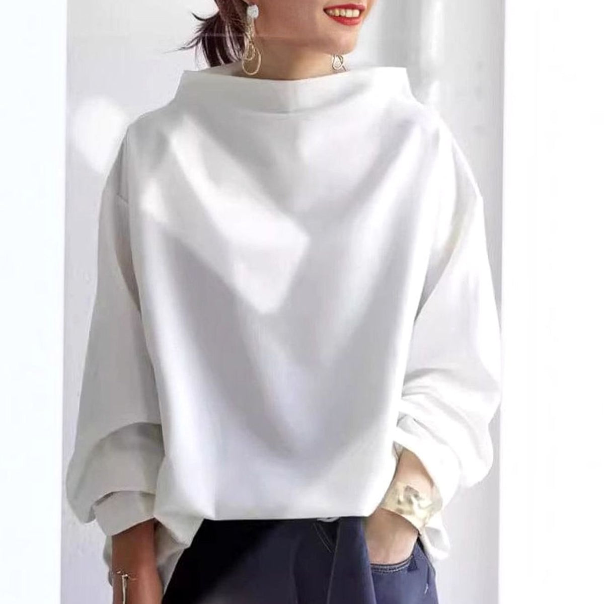 Amelia | Women's Cozy Oversized High-Neck Turtleneck Sweater