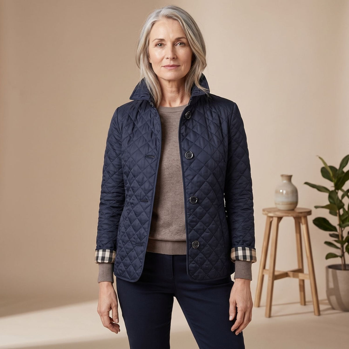 Olivia | Women's Tailored Quilted Button-Up Jacket