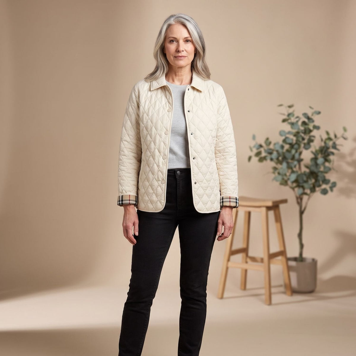 Olivia | Women's Tailored Quilted Button-Up Jacket