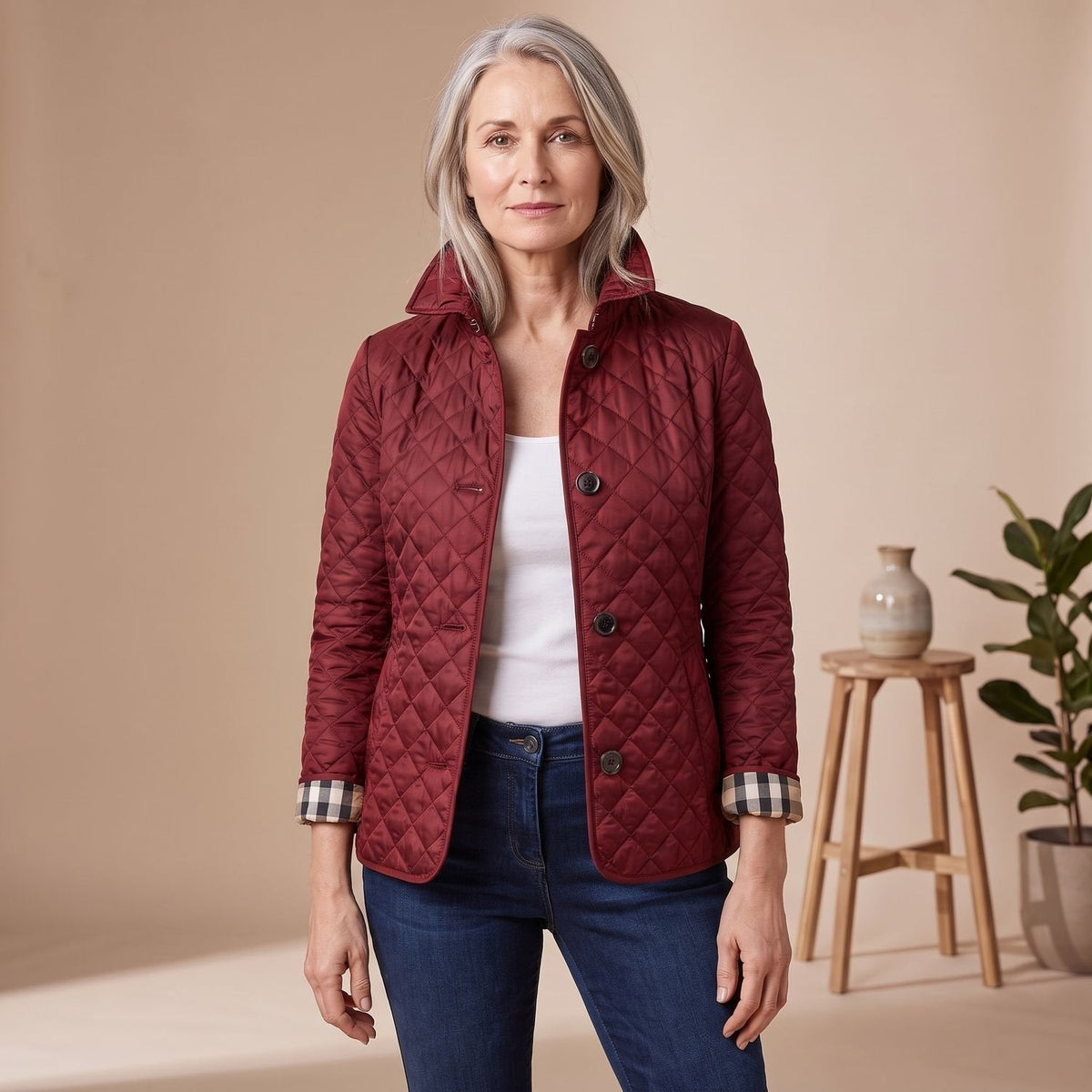Olivia | Women's Tailored Quilted Button-Up Jacket