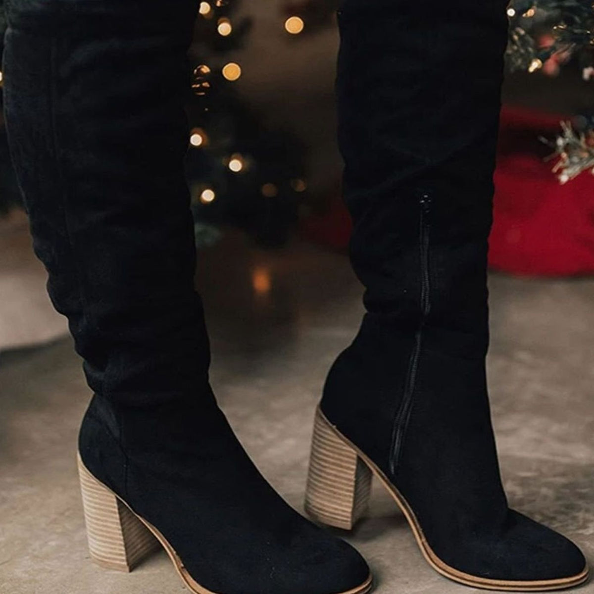 Women's Knee-High Block Heel Boots