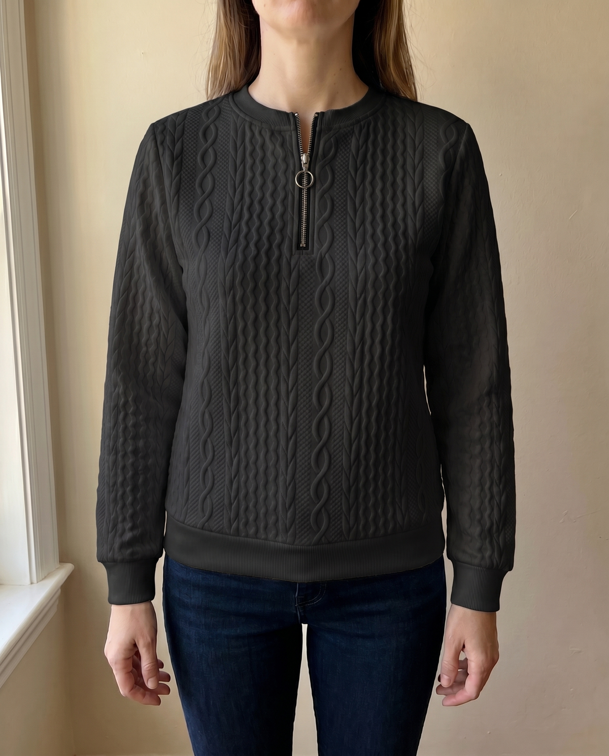 Women's Structured Zip Sweater