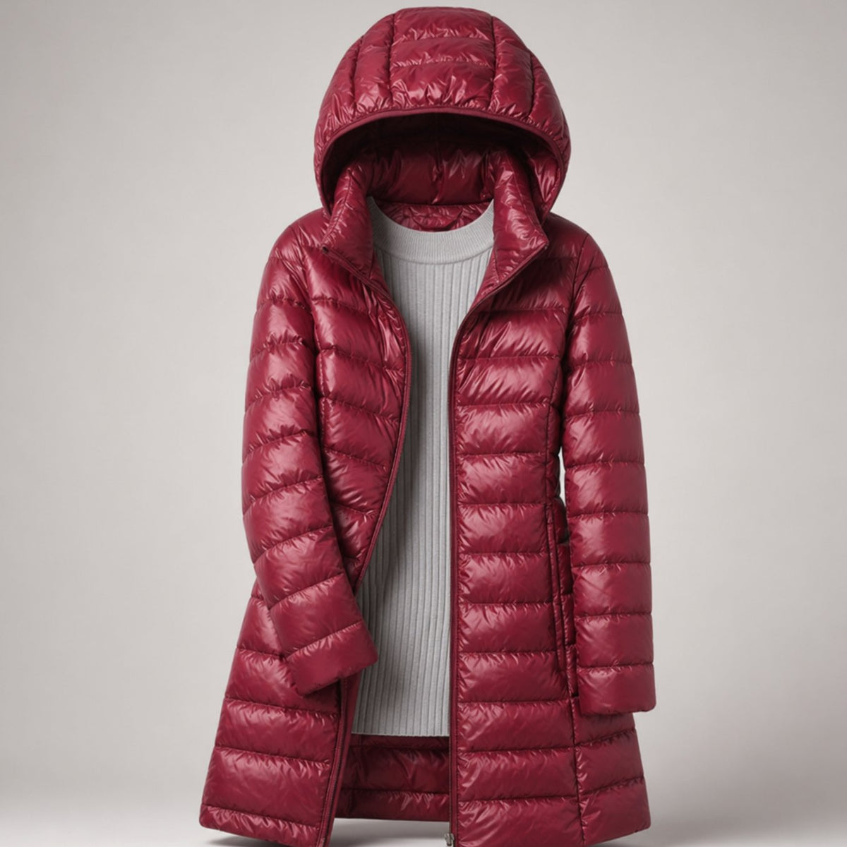 Eleanor | Women's Packable Ultralight Hooded Long Puffer Jacket