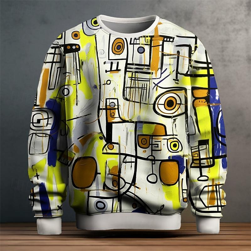 Grant | Artistic Print Crew Neck Sweatshirt