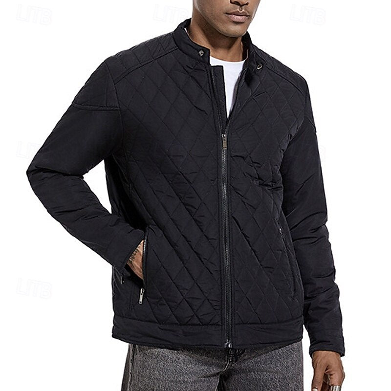 Carter | Quilted Diamond Stand-Collar Jacket