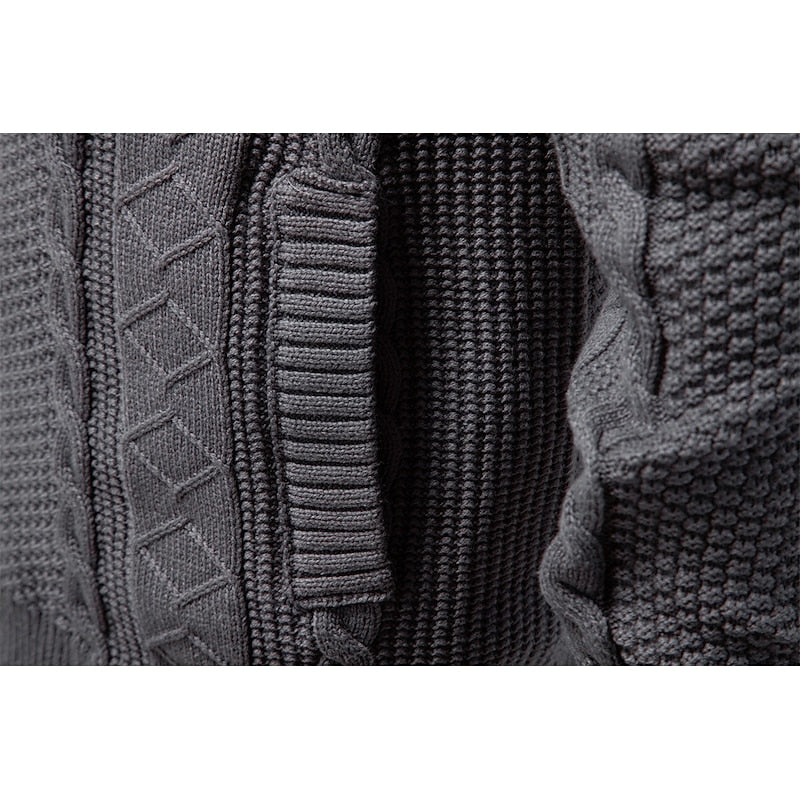 Clive | Zip-Up Cable Knit Cardigan