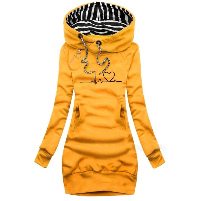 Soft Hoodie Dress with Pockets for Women
