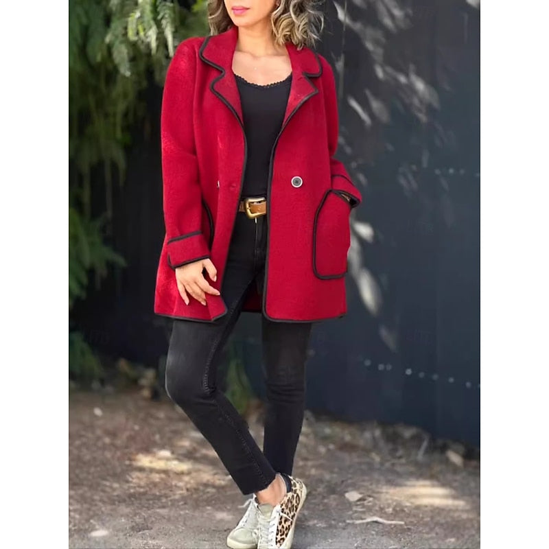 Fleur | Tailored Coat with Contrast Trim