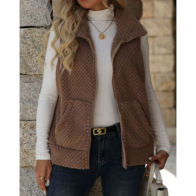 Margot | Cozy Textured Zip-Up Vest