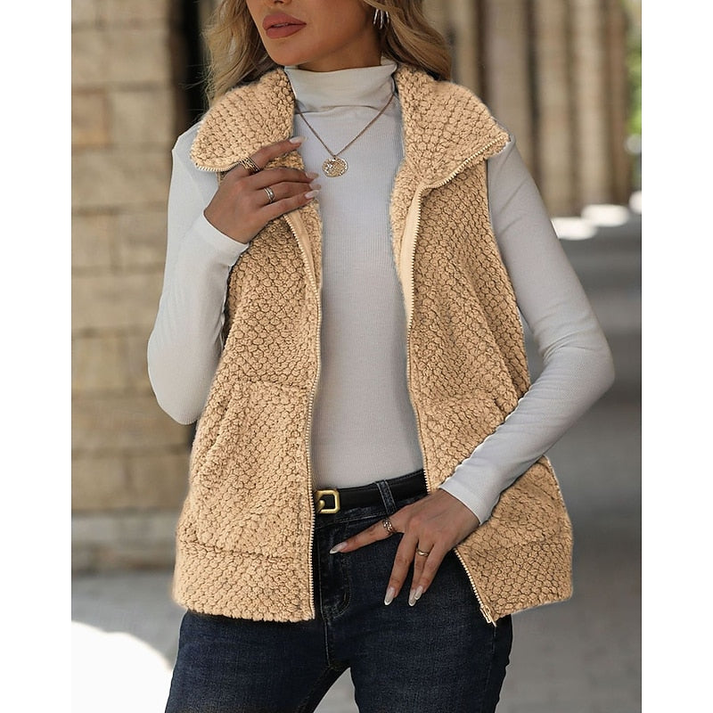 Margot | Cozy Textured Zip-Up Vest