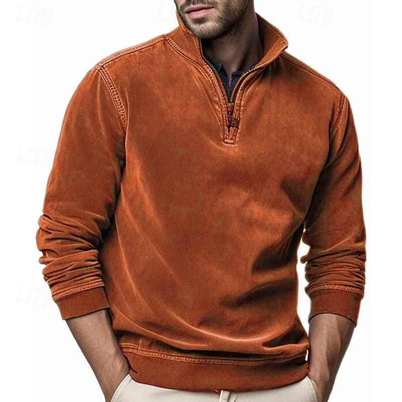 Ridley | Quarter-Zip Sweatshirt with Standing Collar