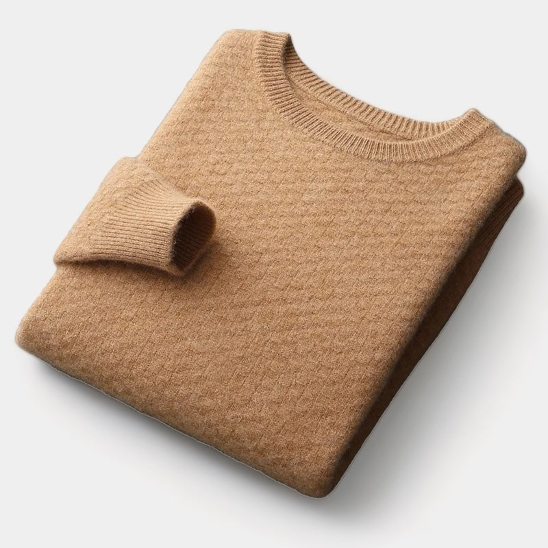 OLD MONEY Merino Wool Checkered Sweater