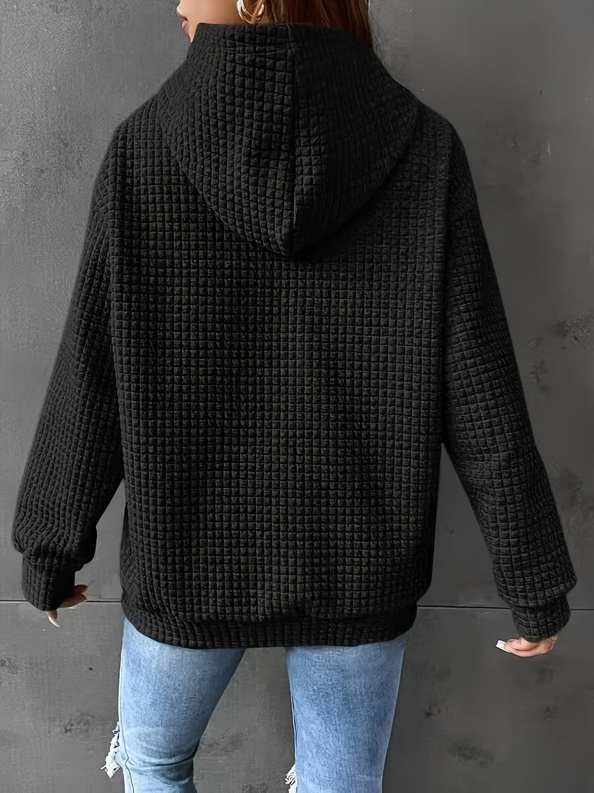 Women's Hooded Sweatshirt | Cozy Waffle Texture