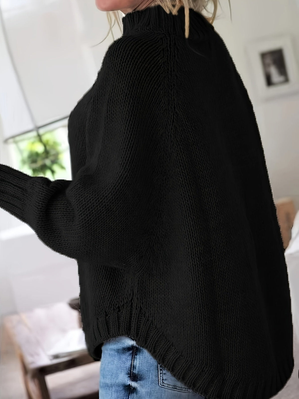 Women's Ribbed Pullover with Flared Hem