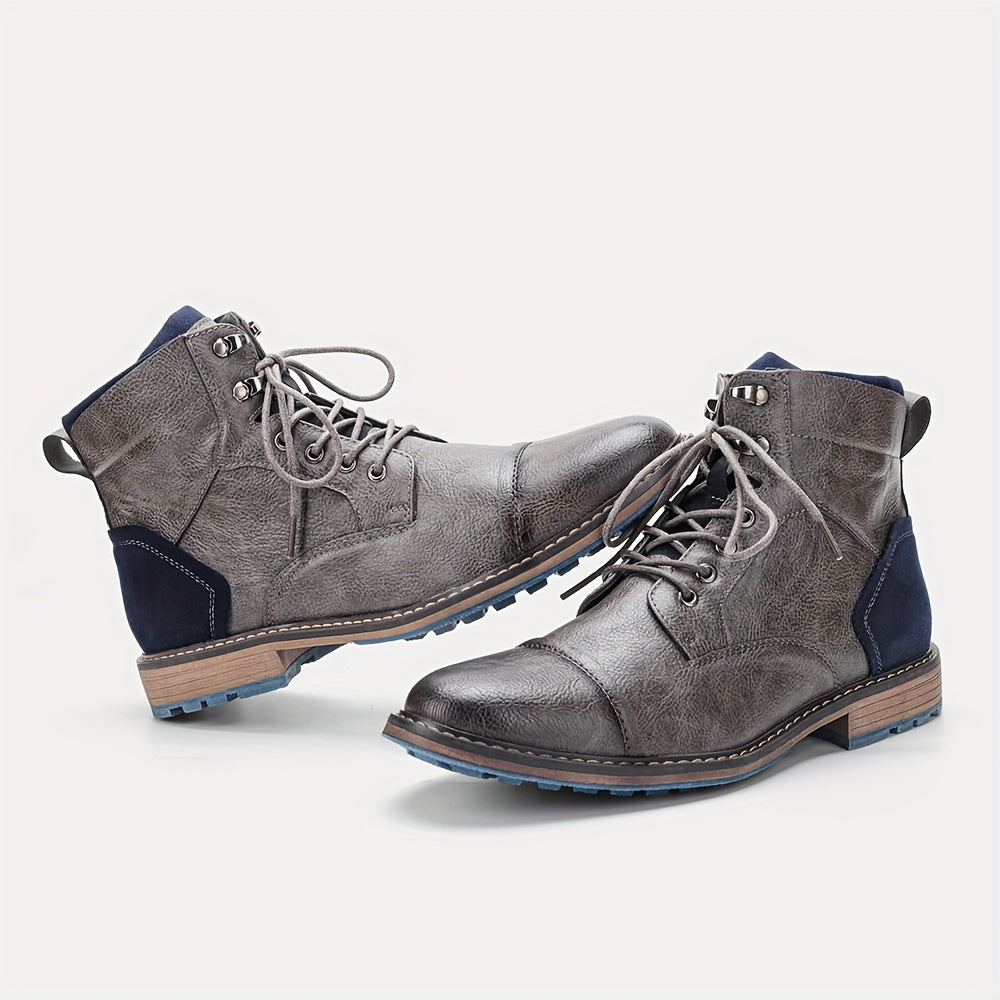 Wallace | Lace-Up Cap-Toe Boots
