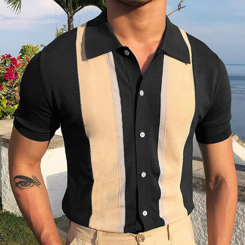 Knitted Striped Polo