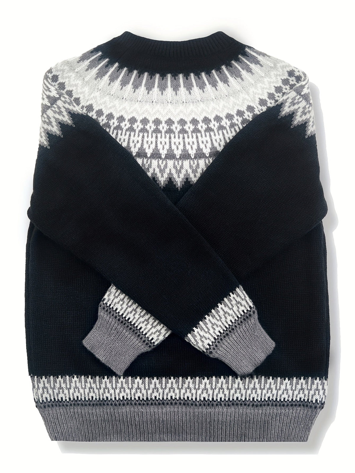 Sylvia | Cozy Chunky Jacquard Round Neck Knit Sweater