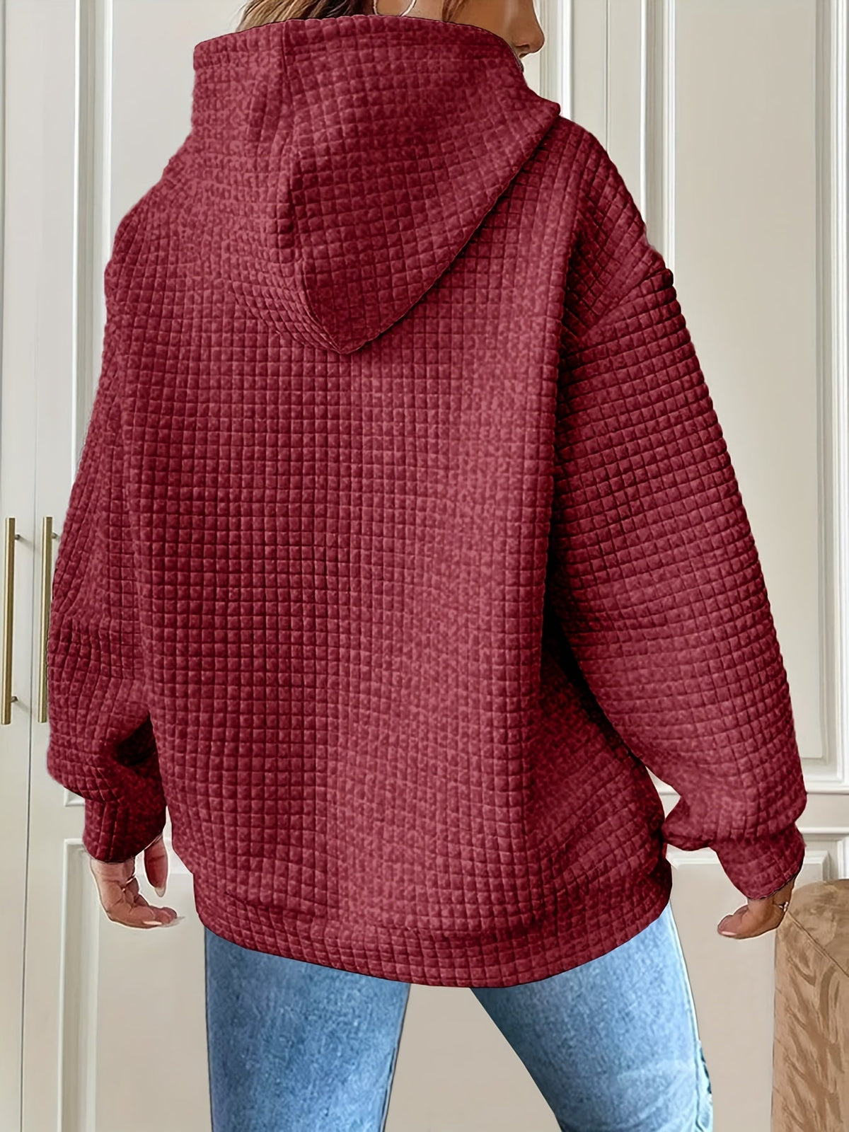 Women's Hooded Sweatshirt | Cozy Waffle Texture