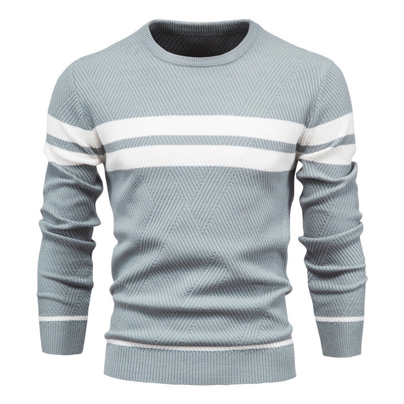 Casual Striped Jumper for Men with Regular Fit