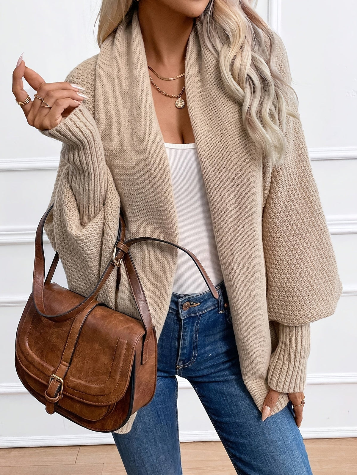 Eloise | Cozy Batwing Open-Front Cardigan