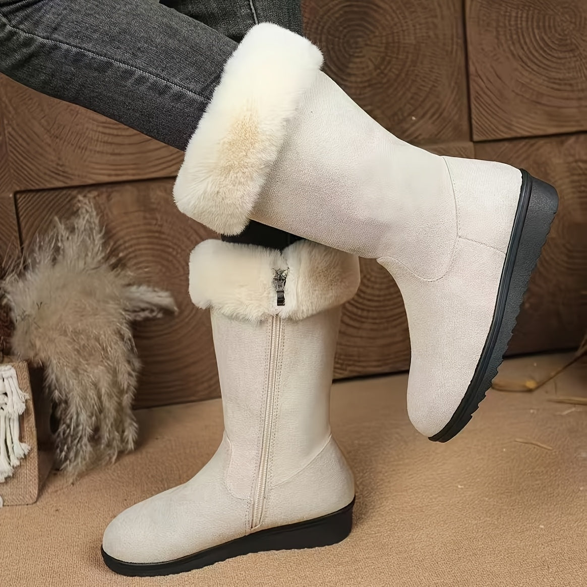 Annalise | Mid-Calf Boots with Luxurious Fur Trim
