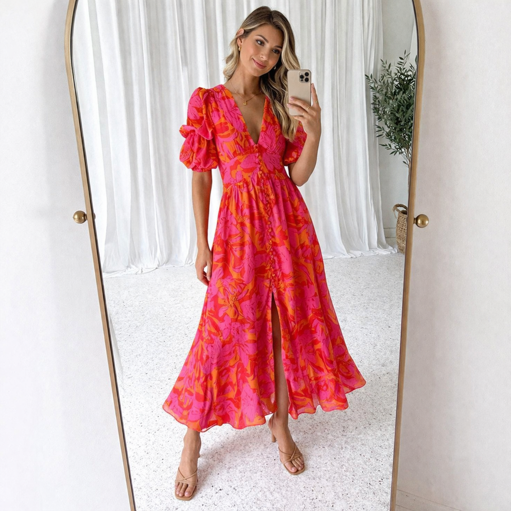 Lucia - Maxi Dress with Puff Sleeves
