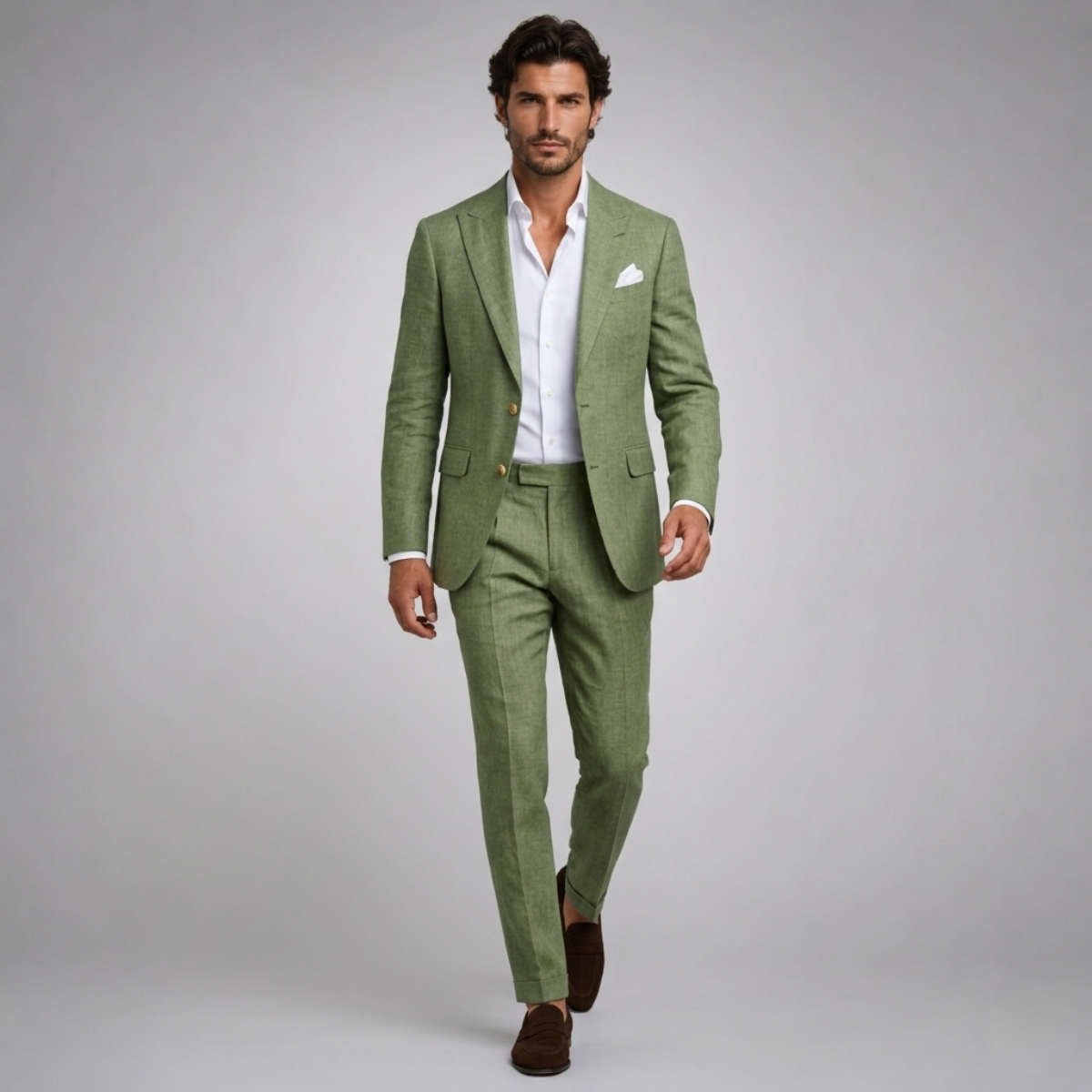 The Hillford Men’s Linen Slim Fit 2 Piece Suit – Blazer and Trousers