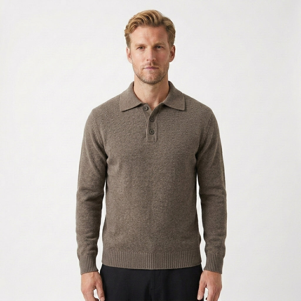 HOLLANDEN | CLASSIC KNIT POLO SWEATER FOR MEN