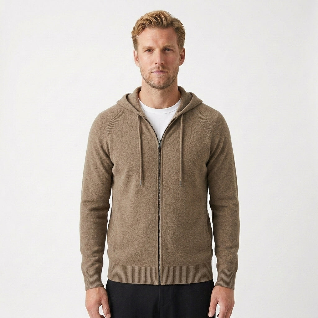 HOLLANDEN | MERINO WOOL CARDIGAN WITH HOOD FOR MEN