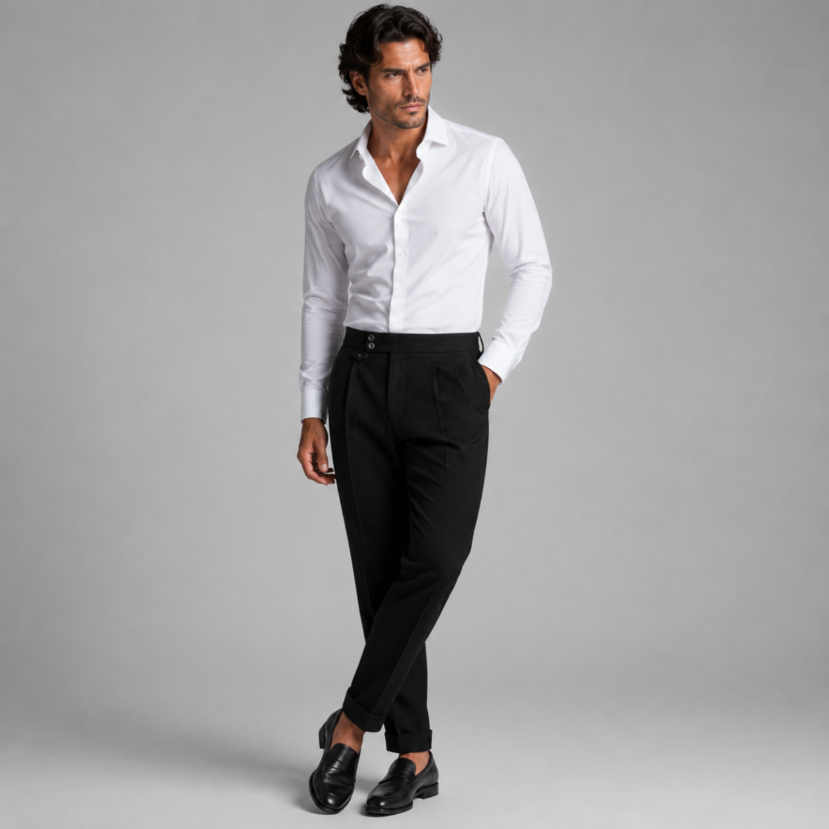 The Hobart Men’s Tailored High-Waisted Pleated Dress Trousers
