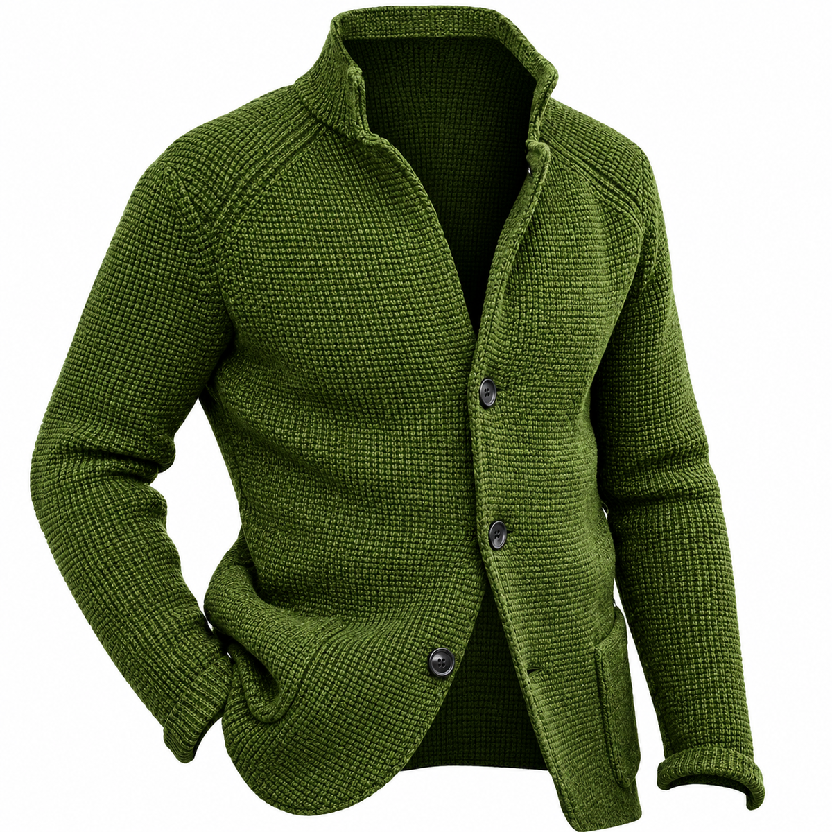 Men's Wool Knitted Cardigan with Buttons Casual Comfortable Fit
