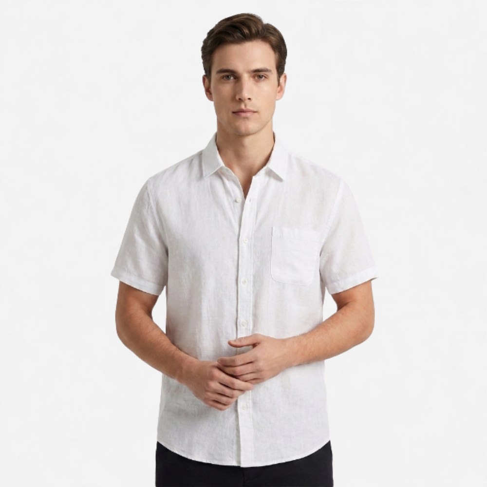 OLDMONEYLOOK | Men's Classic Linen Short Sleeve Shirt
