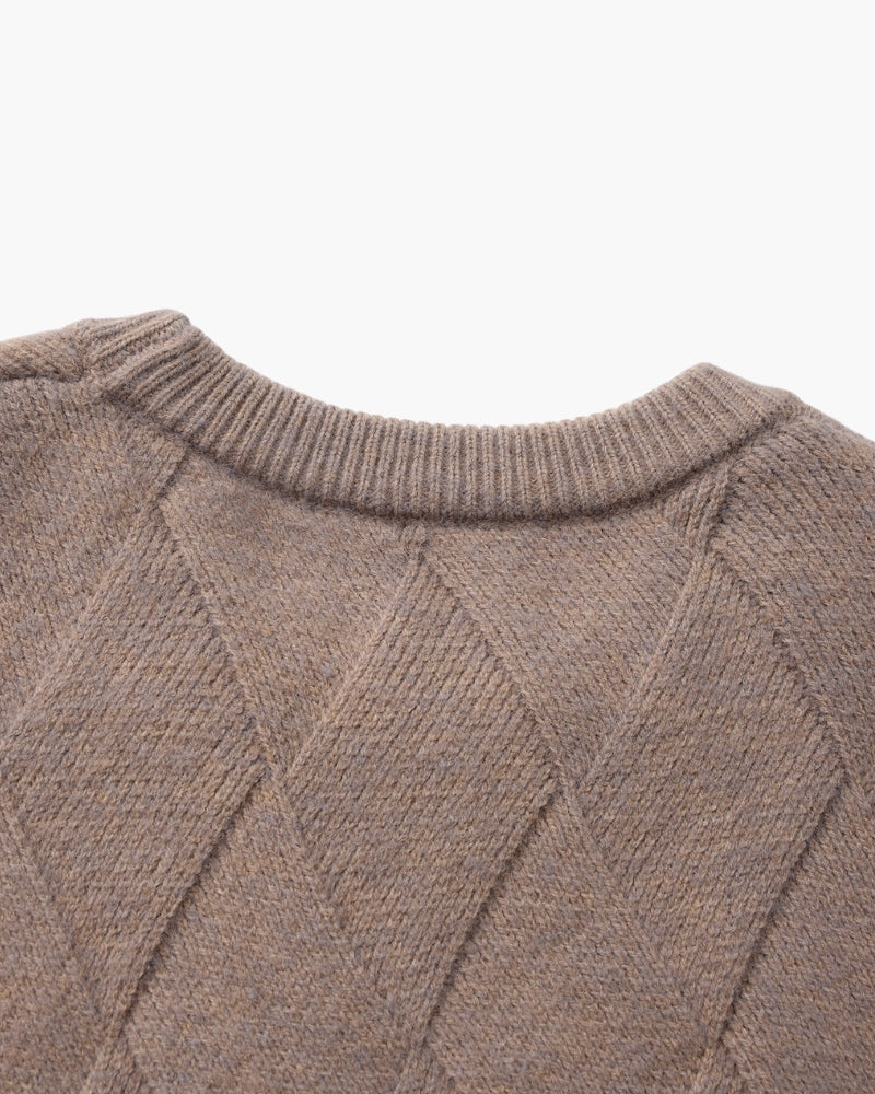 Diamond Knit Crewneck Sweater