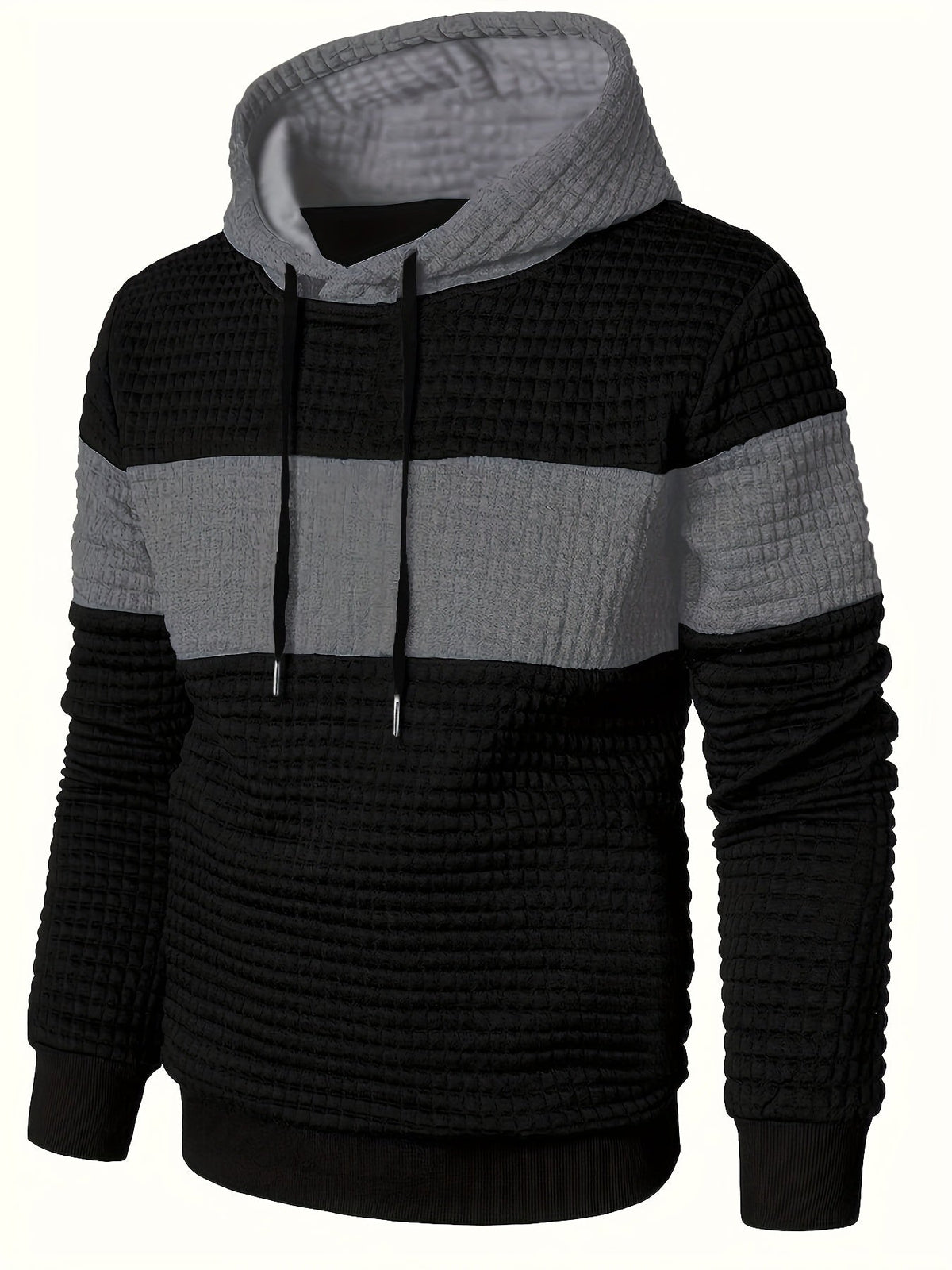 Rutherford | Color-Block Textured Hoodie