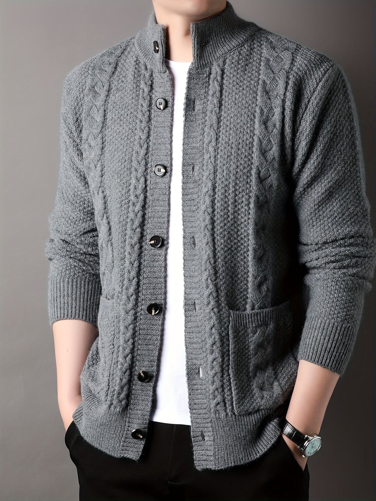 Percival | Textured Button-Up Cardigan