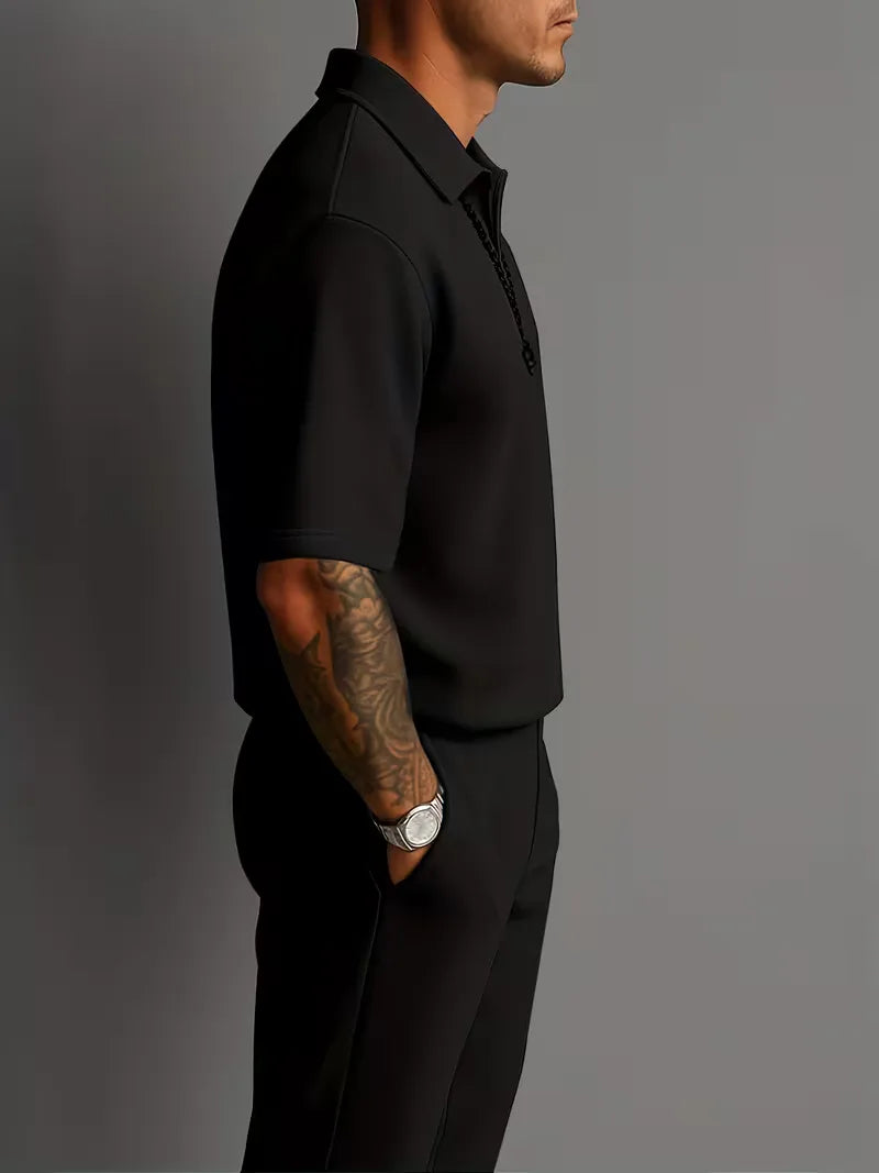 Men's Set with V-Neck and Straight Trousers