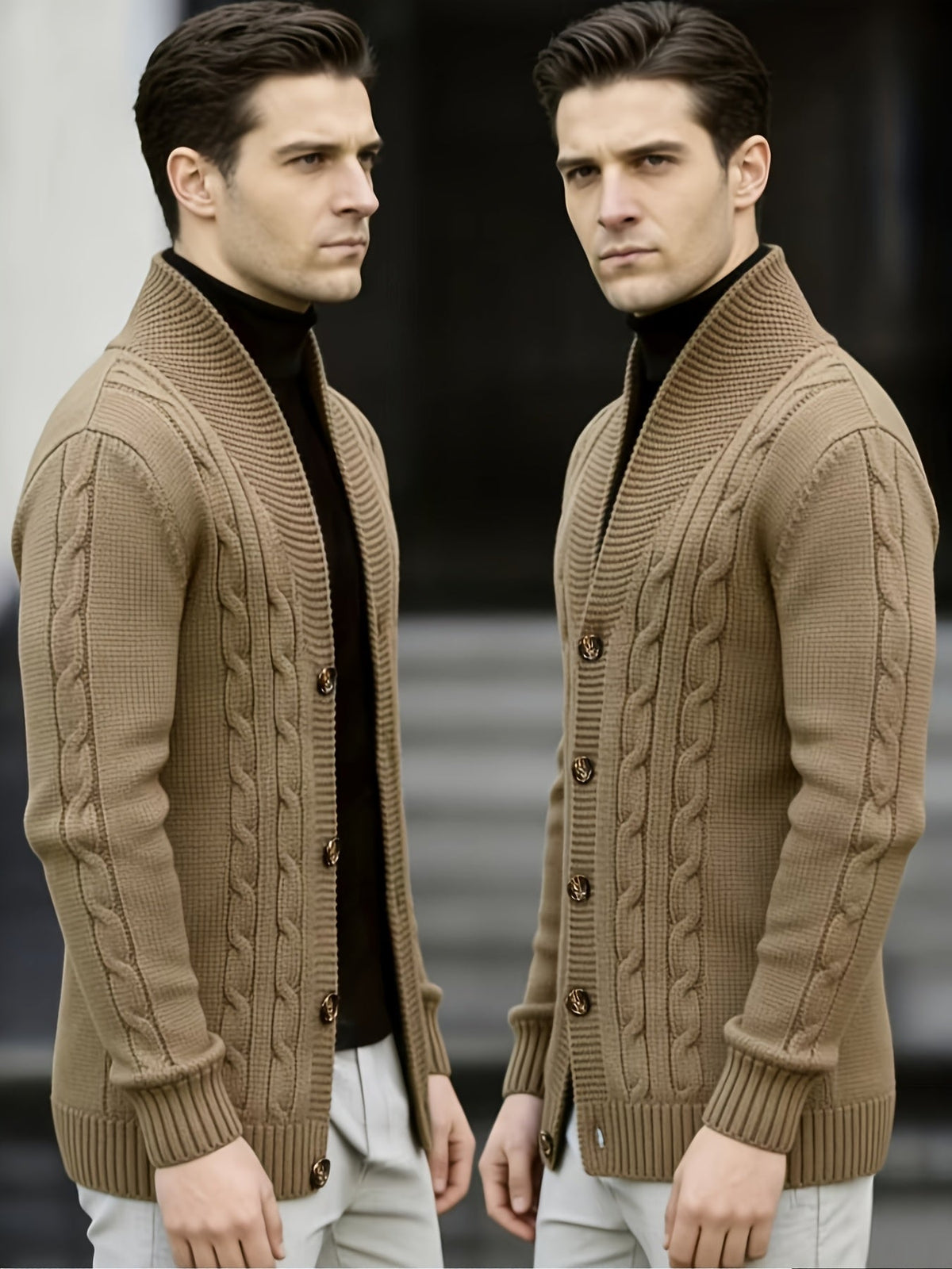 Donovan | Button-Up Cable Knit Cardigan