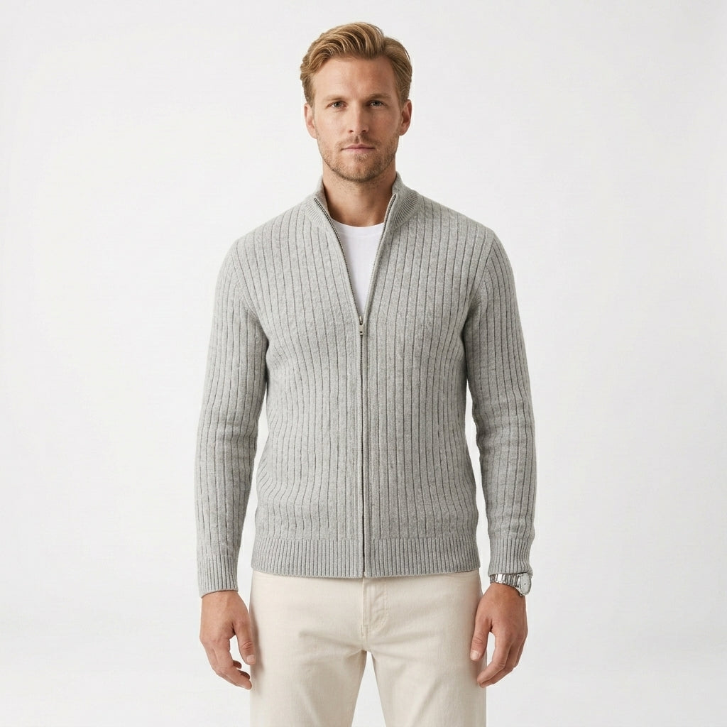 HOLLANDEN | CLASSIC RIBBED CARDIGAN FOR MEN
